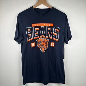 NWT NFL Mens Chicago Bears 1920 Football Sports Black Crewneck T-Shirt Small